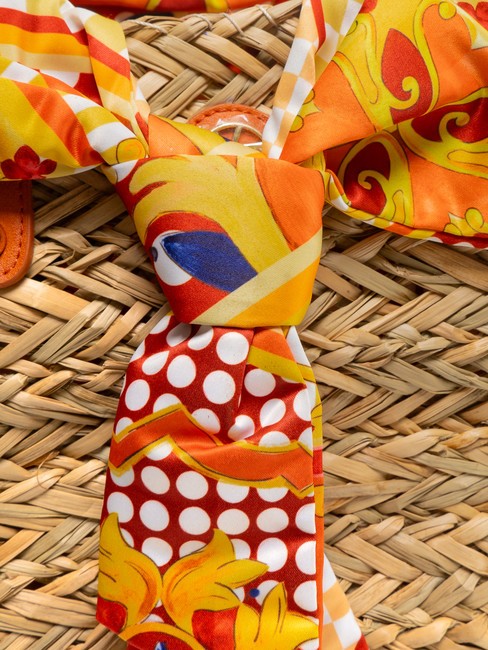 JAVA Große Strandtasche aus Stroh orange - Damentaschen