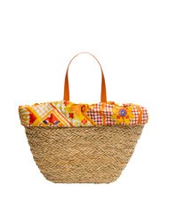 YNOT JAVA Große Strandtasche aus Stroh orange - Damentaschen - 3