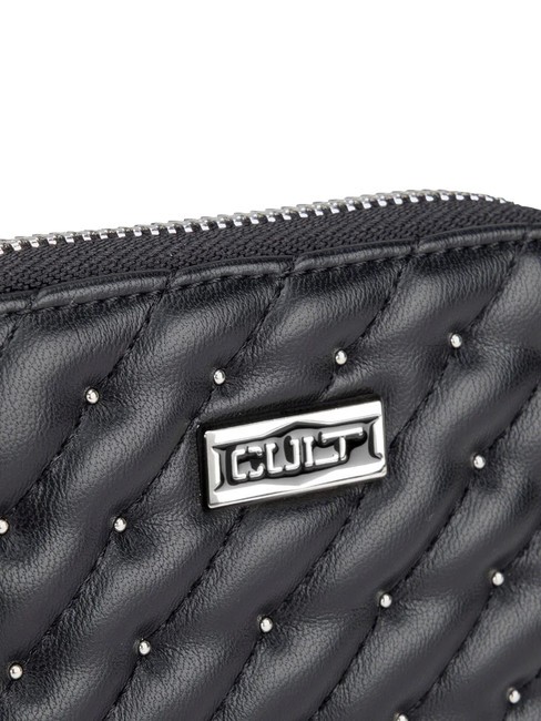 CHARLOTTE Mini-Geldbörse mit Nieten Schwarz - Brieftaschen Damen