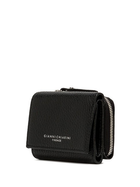 WALLETS GRAIN Kleine Geldbörse aus genarbtem Leder Schwarz - Brieftaschen Damen