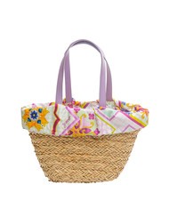 YNOT JAVA Mittelgroße Strandtasche aus Stroh lila - Damentaschen - 4