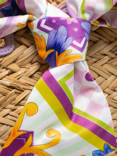 JAVA Große Strandtasche aus Stroh lila - Damentaschen