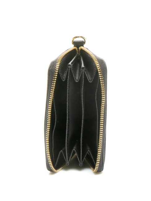 GARDENIA Kleine Lederbrieftasche mit umlaufendem Reißverschluss Schwarz - Brieftaschen Damen