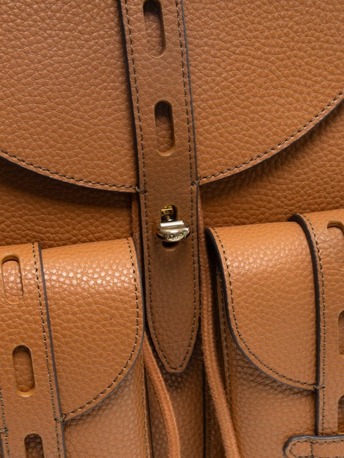 GARDENIA Lederrucksack mit Keria-Print Brandy - Damentaschen