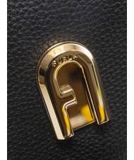 FURLA GARDENIA Kameratasche aus Leder mit Keria-Print Schwarz+Eistöne - Damentaschen - 5