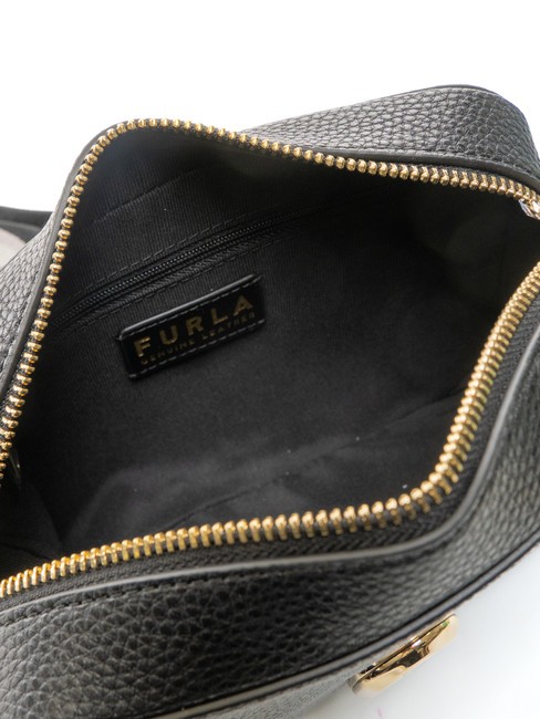 GARDENIA Kameratasche aus Leder mit Keria-Print Schwarz+Eistöne - Damentaschen