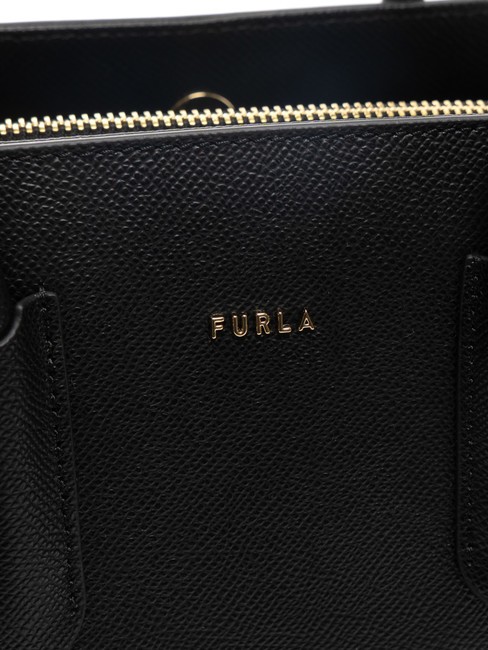 TESSA Tragetasche aus Leder mit Andromeda-Print Schwarz - Damentaschen