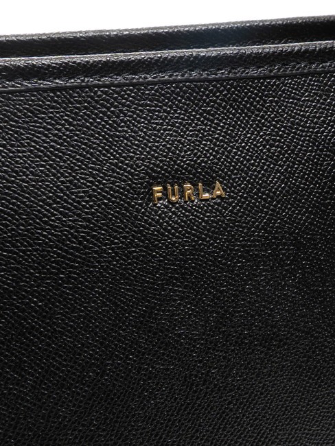 CLASSIC Shopper-Tasche aus Leder mit Andromeda-Print Schwarz - Damentaschen