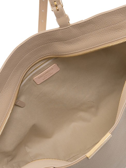 CHER Einkaufstasche aus gehämmertem Leder Puderrosa - Damentaschen