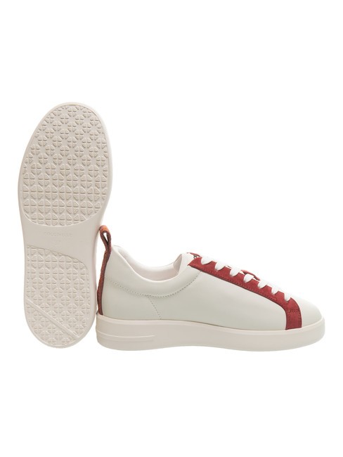 MONOGRAM PERFORED BIMATERIAL Ledersneaker of.w/rosew/m.gr - Damenschuhe