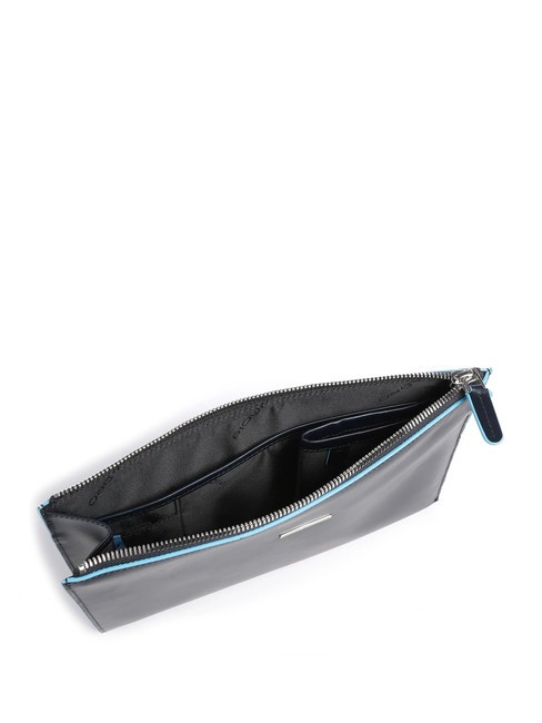 BLUE SQUARE Flache Clutch aus Leder Blau - Damentaschen