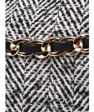 ROCCOBAROCCO ADELE Tasche aus Fischgrätenstoff mit Schultergurt schwarze Wolle - Damentaschen - 4