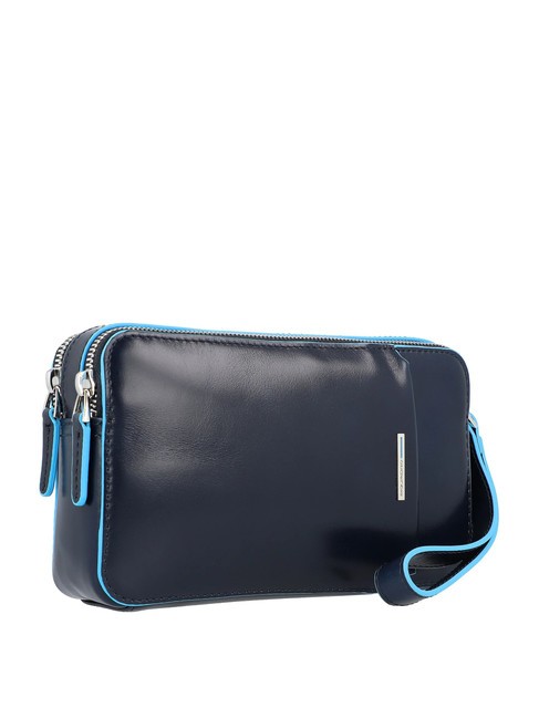 BLUE SQUARE Clutch aus Leder Blau - Damentaschen