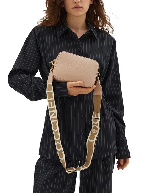 TEBE Schultertasche aus strukturiertem Leder Rosetten - Damentaschen