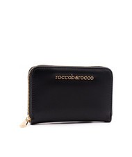 ROCCOBAROCCO LOGO METALLICO Mittelgroße Geldbörse mit umlaufendem Reißverschluss Schwarz - Brieftaschen Damen - 3