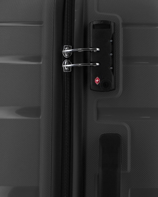 UPLAND Set mit 3 Trolleys: Kabine, mittel, groß SCHWARZ - Trolleyset