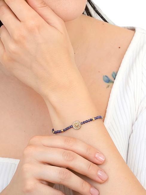 ARM PARTY Perlenarmband Gelbgold/Amethyst - Armbänder