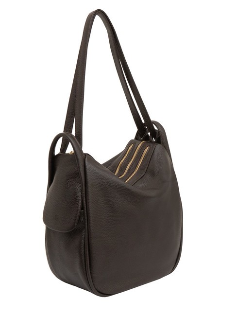 TRIO  Rucksack aus gehämmertem Leder Kaffee25 - Damentaschen