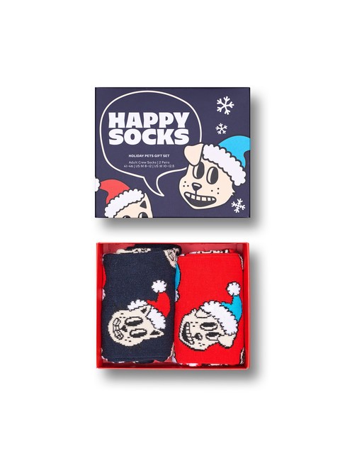 HOLIDAY CAT&DOG Geschenkset mit 2 Paar Socken Blau - Herrensocken/Herrenstrümpfe