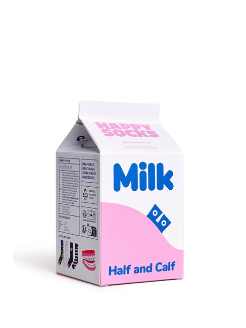 MILK CARTON Geschenkset mit 4 Paar Socken Weiß - Unisex-Socken