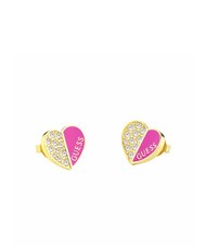 GUESS LOVELY GUESS Herzohrringe mit Kristallen Gelbgold/Fuchsia - Ohrringe - 2