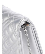 LOVE MOSCHINO QUILTED Clutch mit Kettenschulterriemen Silber - Damentaschen - 3