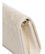 LOVE MOSCHINO QUILTED Tasche mit Schulterklappe Elfenbein - Damentaschen - 3