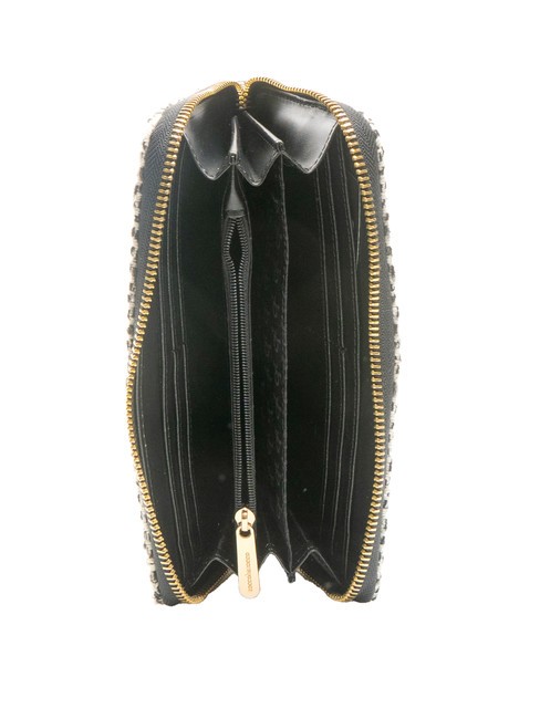 ADELE Große Geldbörse mit umlaufendem Reißverschluss schwarze Wolle - Brieftaschen Damen