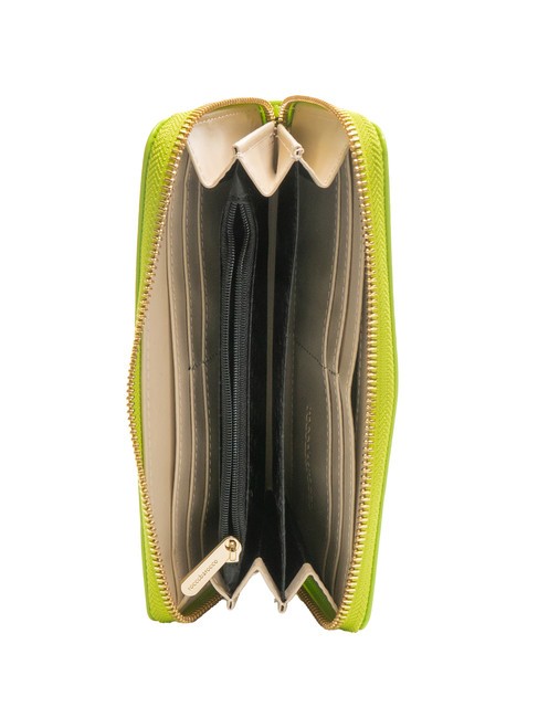 GAIA Große Geldbörse mit umlaufendem Reißverschluss Grün - Brieftaschen Damen