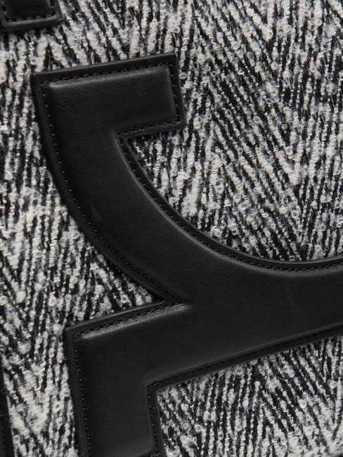 ICONIC WOOL Tragetasche mit Schultergurt schwarz/wei&szlig; - Damentaschen