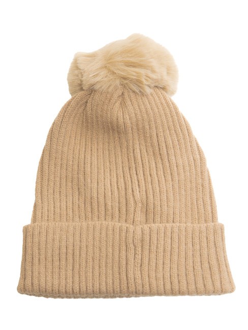 PON PON Kappe mit Manschette Haselnuss - Mützen/Hüte