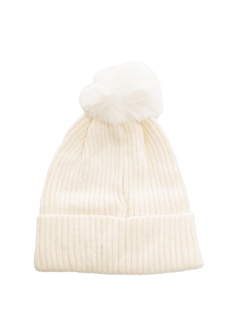 PON PON Kappe mit Manschette Weiß - Mützen/Hüte