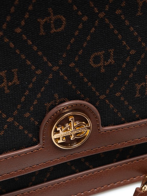 FRIDA Umhängetasche aus Jacquard-Stoff Schokolade - Damentaschen