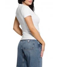 GUESS SS CN SHINY TRIANGLE  Baumwoll-T-Shirt purweiß - T-Shirts und Tops für Damen - 2