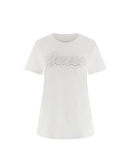 GUESS SS SCRIPT LACE LOGO EASY  Baumwoll-T-Shirt purweiß - T-Shirts und Tops für Damen - 4