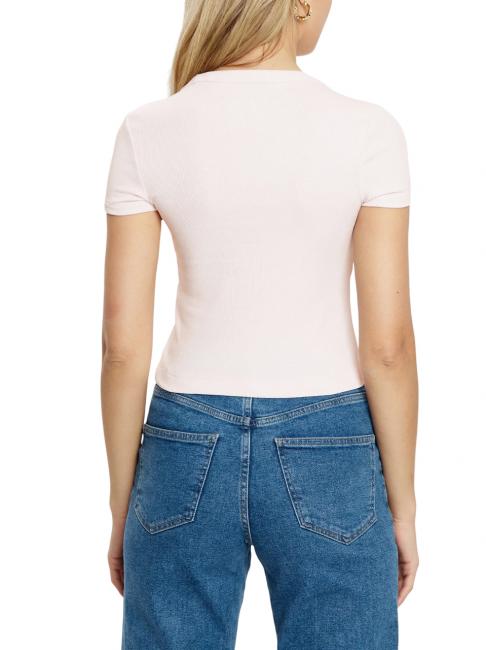 SS CN RIB LOGO Kurzarm-T-Shirt Zurückhaltendes Rosa - T-Shirts und Tops für Damen