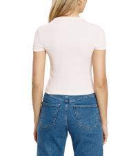GUESS SS CN RIB LOGO Kurzarm-T-Shirt Zurückhaltendes Rosa - T-Shirts und Tops für Damen - 2