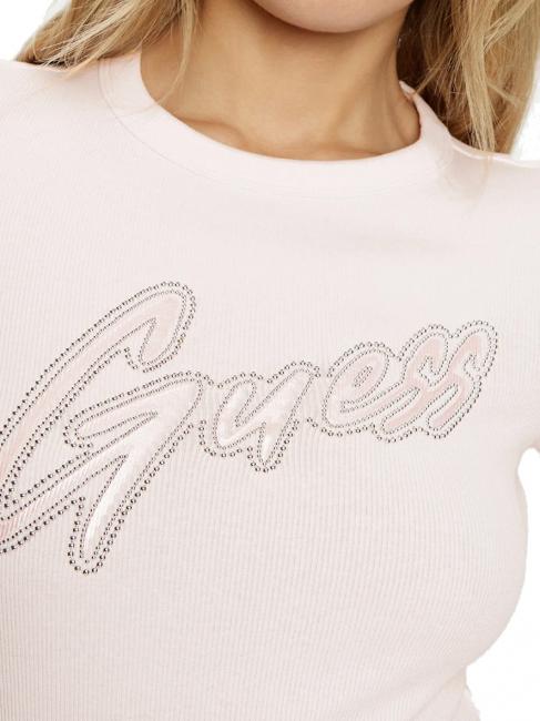 SS CN RIB LOGO Kurzarm-T-Shirt Zurückhaltendes Rosa - T-Shirts und Tops für Damen