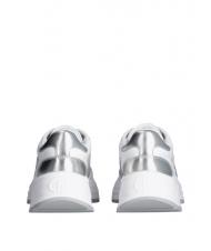 LIUJO EVA 02 Sneakers aus Leder und Lurex Weißsilber - Damenschuhe - 6