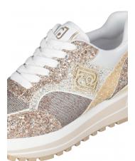LIUJO MAXI WONDER 73 Komplett glitzernde Plateau-Sneaker Goldglitter - Damenschuhe - 5