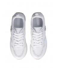 LIUJO MAXI WONDER 01 Plateau-Sneaker aus Leder und Mesh Weiß - Damenschuhe - 3