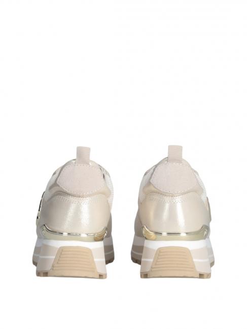 MAXI WONDER 01 Plateau-Sneaker aus Leder und Mesh Elfenbein - Damenschuhe