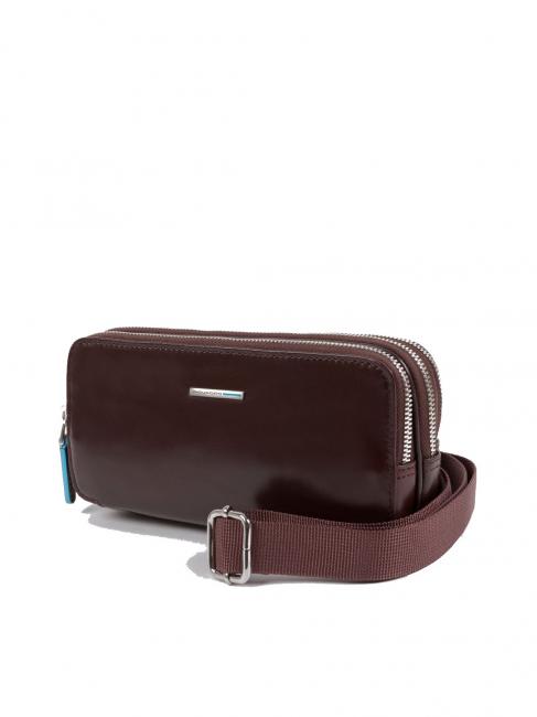 BLUE SQUARE Mini-Ledertasche mit 3 Reißverschlüssen MAHAGONI - Tablettmappe &amp; Organizer