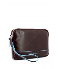 PIQUADRO BLUE SQUARE Clutch aus Leder mit Manschette MAHAGONI - Umhängetaschen Herren - 2