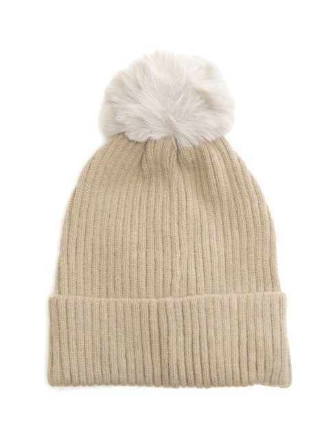 PON PON Kappe mit Manschette grau - M&uuml;tzen/H&uuml;te