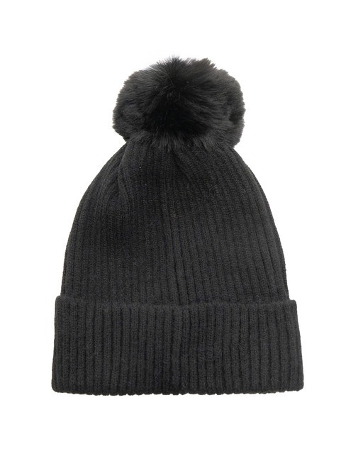 PON PON Kappe mit Manschette Schwarz - Mützen/Hüte