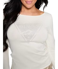 GUESS LS TRIANGLE  T-Shirt mit Logo dovwhi - Damenpullover - 2