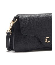 COCCINELLE C-ME Tasche aus gehämmertem Leder mit Klappe Schwarz - Damentaschen - 3