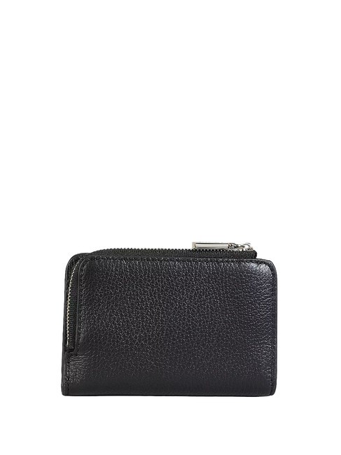 METALLIC SOFT Kleine Geldbörse aus Leder Schwarz - Brieftaschen Damen