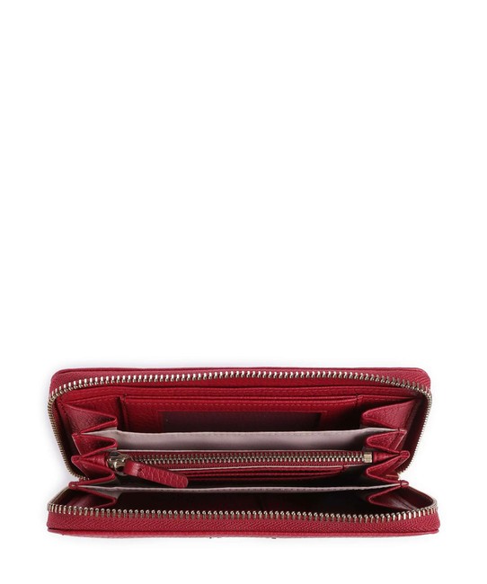 METALLIC SOFT Geldb&ouml;rse aus strukturiertem Leder mit Rei&szlig;verschluss Sangria - Brieftaschen Damen